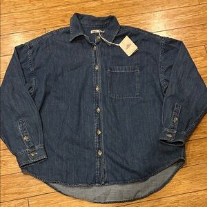 Faherty Beacon Hill Blue Sunfair Normcore Button Down Shirt Women’s M